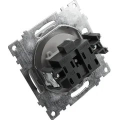 Выключатель 1-кл Катрин с подсветкой серебро GLS10-7101-03