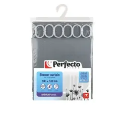 Шторка для ванной PERFECTO LINEA Harmony 180x180cм 12 колец, жемчужно-серый