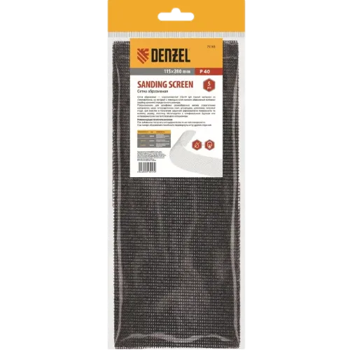 Сетка шлифовальная DENZEL 115x280мм Р320 5шт (75185)