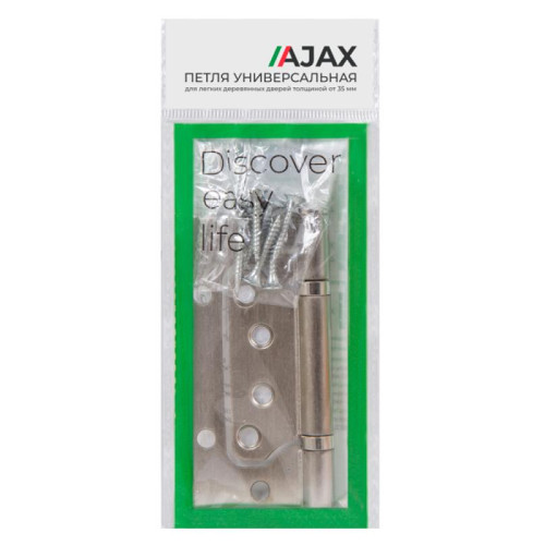 Петля накладная Ajax 100*75*2,3 мат.никель (100/Р-2В)(39753)