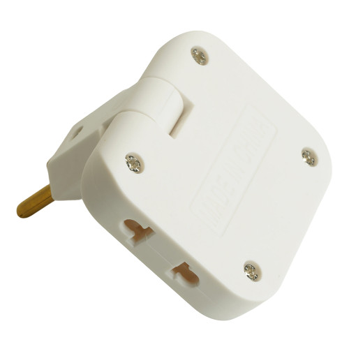 Разветвитель сетевой (тройной) плоский поворотный 10А 250B STEKKER белый ADP10-23-21 50067