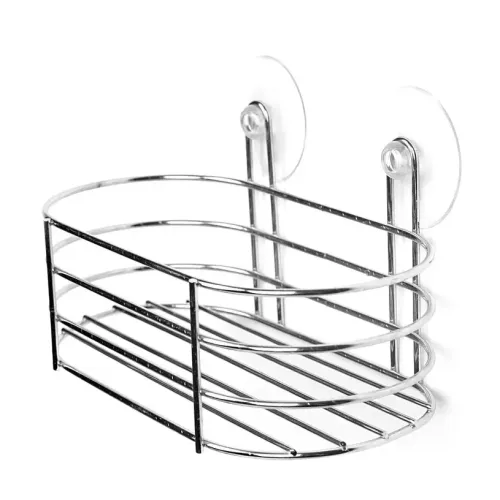 Полка для ванной 200х100мм Доляна на присосках, хром (2813041)