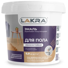 Эмаль для пола ЛАКРА акриловая Зол.-коричневая 0,9 кг