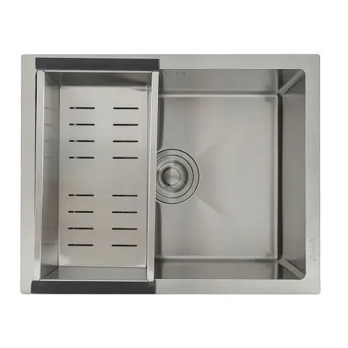 Мойка нерж. врезная GAPPO 50х40х21,5 см тол. 3 мм, сатин (сифон, коландер) GS5040