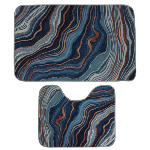 Набор ковриков для ванной и туалета 2шт ДОЛЯНА 50х80см+50х40см 