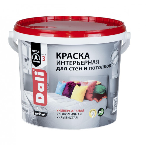 Краска в/д DALI Интерьерная  для Стен и Потолков (База А) 5л