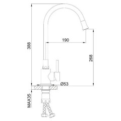Смеситель для кухни FRAP F40994-6, чёрный