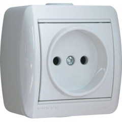 Розетка О/У 2Р Ната 16А IP20 керам.бел LEZARD 710-0200-121