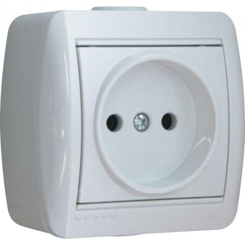 Розетка О/У 2Р Ната 16А IP20 керам.бел LEZARD 710-0200-121