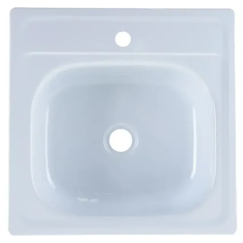 Мойка стальная эмалированная накладная ГОМЕЛЬ 50х50см с кронштейнами, (без сифона)