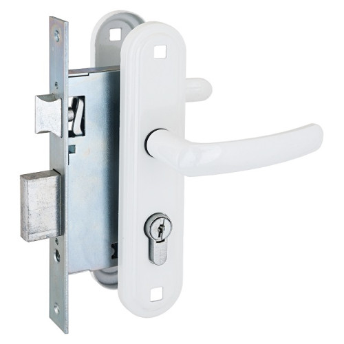 Замок врезной с руч. ЗВ7.02 (белый) Зенит г.Димитровград (12554)