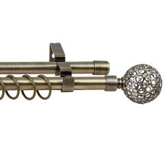 Карниз Ле-Гранд кованный 1,6-3,0м (2ряд) D16/19 антик золото,ажур (5)