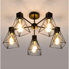 Светильник EUROSVET 70107/5 черный/латунь(23м2)