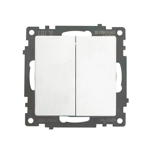 Переключатель 2-кл Катрин белый GLS10-7107-01