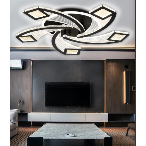 Светильник AMBRELLA FA4478/5 BK 90W(6750lm) 2000K-4000K-6000K d620x75 ПДУ диммер, черный