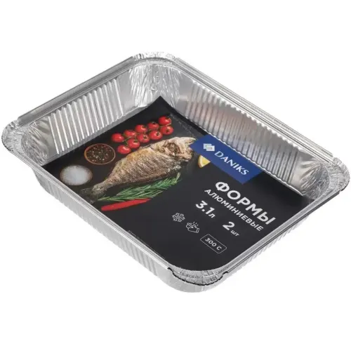 Форма для запекания Daniks алюминий 2шт 3,1л прямоугольная (462887)