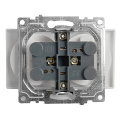 Розетка 2-ая 2P Катрин белый с защитной шторкой GLS10-7113-01