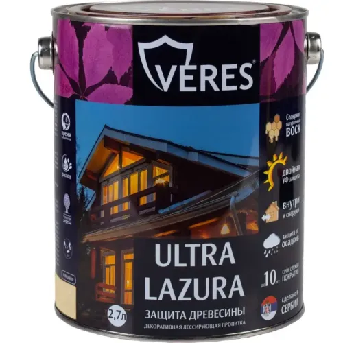 Декоративная пропитка для дерева Veres Ultra Lazura №29 Калужница 2,7 л