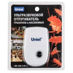 Отпугиватель грызунов,тараканов,комаров Uniel ультразвуковой до 80м2 (UDR-E11)