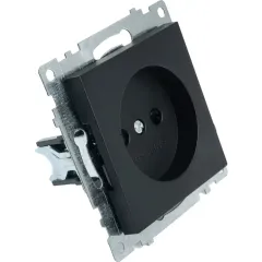 Розетка 2P Катрин черный с защитной шторкой GLS10-7109-05