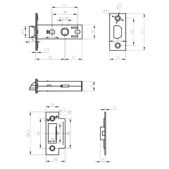 Защелка межкомн. PALIDORE 6-45 ВН (15702)
