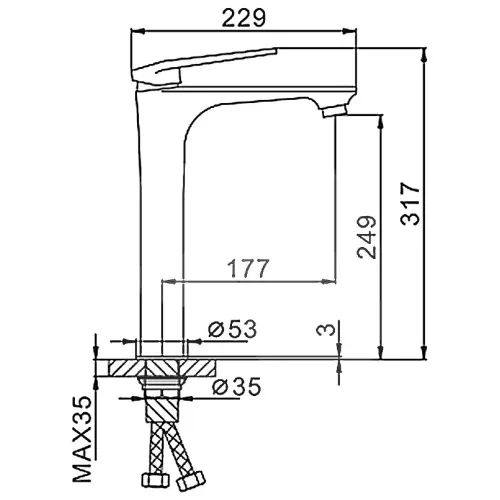 Смеситель для умывальника FRAP F1052-54 белый/хром, высокий