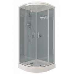 Душевая кабина ТРИТОН 90х90см низ. поддон, ПРАЙМ САТИН, серое заднее стекло, М3 (3 кор)