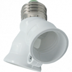 Патрон-переходник E27-->2хE27 белый пласт. ECOLA A7T27WEAY (483217)