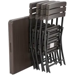 Мебель садовая Green Days Комфорт 152*74,5*72см стол+4 стула до 150кг, коричнев YTHD123 (510752)