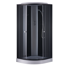 Душевая кабина EVA GOLD 90х90см низ. поддон, чёрное заднее стекло, чёрный матовый профиль T901BB (3кор.)