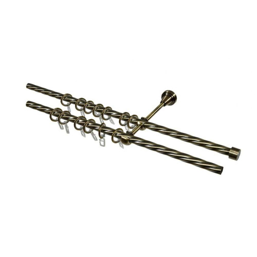 Карниз Ле-Гранд кованный твист 3,0м (2ряд) D25/19/(16) антик золото, (без наконечников)