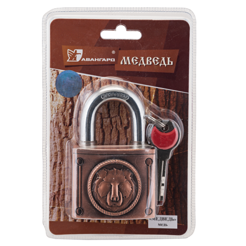 /Замок навесной АЛЛЮР ВС2М-60 Медведь медь d11,5мм (12253)