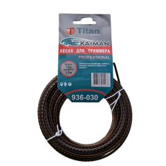 Леска для триммера TITAN (KAIMAN PROFESSIONAL) 3,00ммх12м, черн+оранж (936-030)