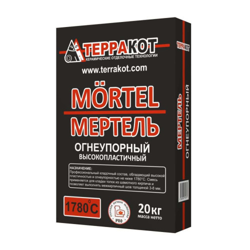Смесь МЕРТЕЛЬ кладочная огнеупорная высокопластичный 20 кг