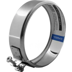 Дымоход хомут обжимной 0,5мм Ф130 нержавеющая сталь (Corax)
