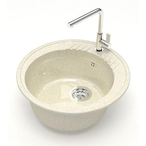 Мойка комп. глянц. MARRBAXX круглая Z6/Q2 515х213мм, бежевая, сифон