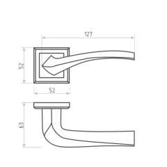 Ручки раздельные НОРА-М 112К AL ст.бронза (16427)