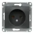 Розетка 2P GLOSSA антрацит GSL000741