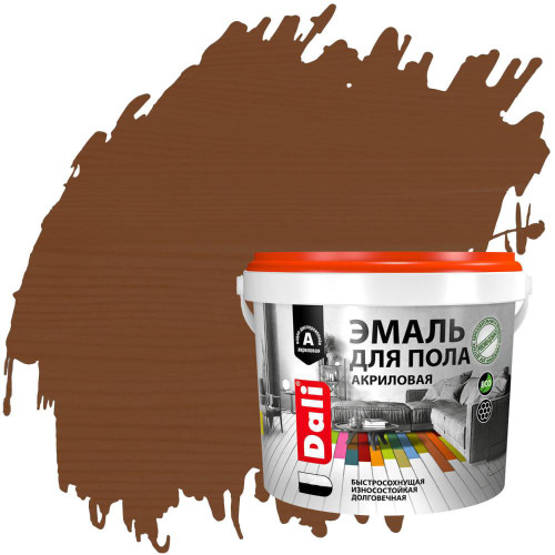 Эмаль для пола DALI акриловая Орех 0,9 кг