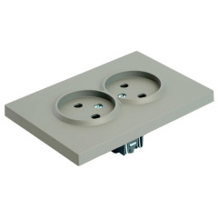 Розетка 2-ая 2P ЭМИЛИ шторки платиново-серый RST16-5116-10