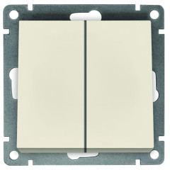 Выключатель 2-кл UNIVersal Афина 10A сл.кость A0023-I
