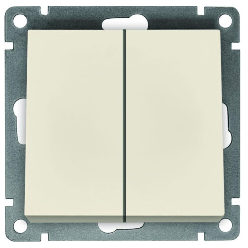 Выключатель 2-кл UNIVersal Афина 10A сл.кость A0023-I
