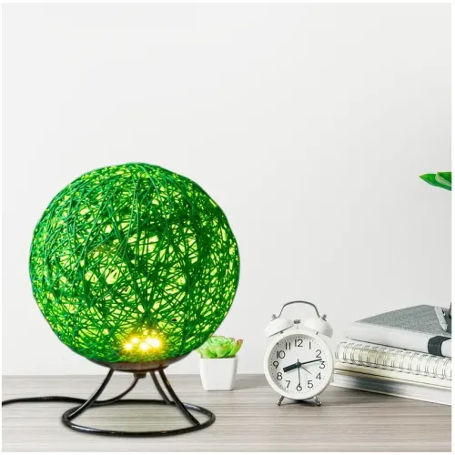 Светильник-ночник (LED) APEYRON из ротанга 220V 2W 6 диодов 3200K 200lm 15x15x18см зеленый 12-81