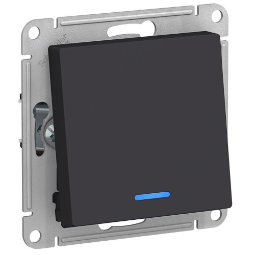 Переключатель 1-кл AtlasDesign карбон с подсветкой SchE ATN001063