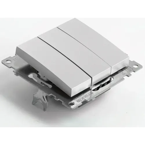 Выключатель 3-кл Катрин серебро GLS10-7108-03