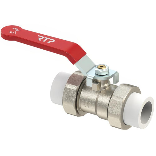 Кран шаровый латунь с переходом на п/п ф25 ручка, RTP