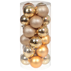 Шары новогодние набор 24шт SYQC-012226G 8см золото