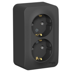 Розетка О/У 2-ая 2P+Е BLANCA антрацит. SchE BLNRA010216