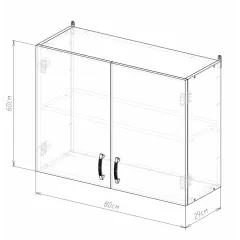 Шкаф навесной EVA GOLD с полкой 80 графит