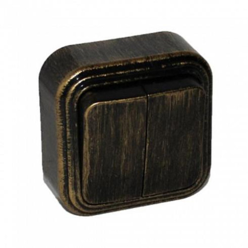 Выключатель О/У ретро 2-кл патина черный под бронзу VA 56-232-ЧБ (632780)